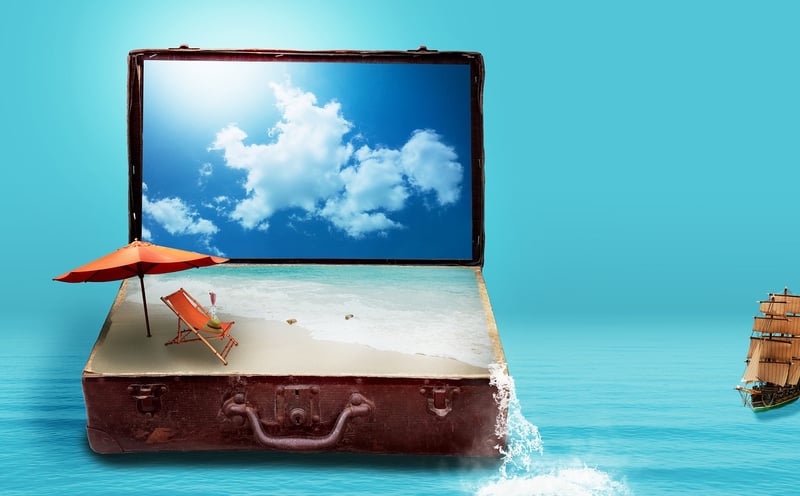 Suitcase and Travel Essentials
